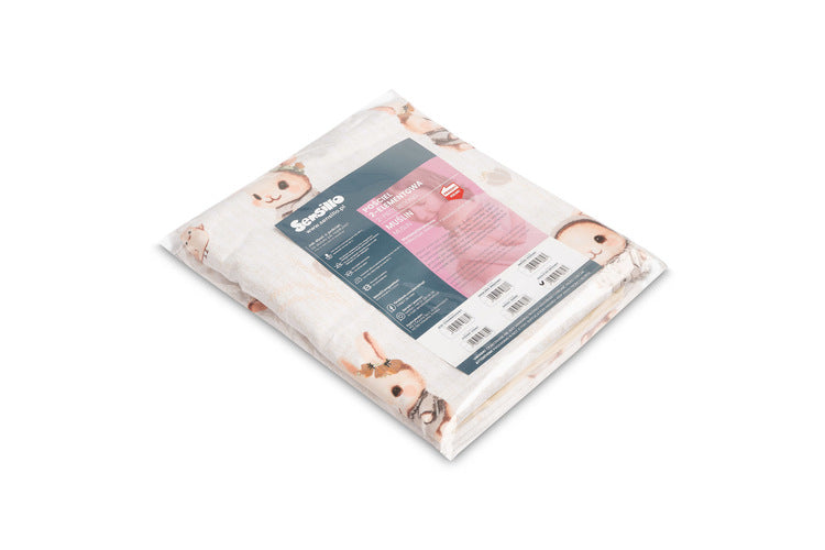 Sensillo Kétrészes Ágyneműhuzat Bézs Nyusziknak 100x135 cm