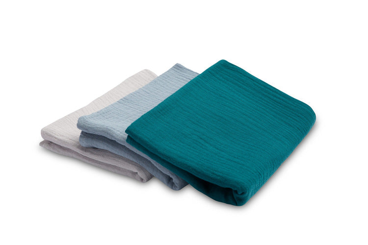 Sensillo Muszlin pelenkaegyenruha kék (3 db-os csomag)