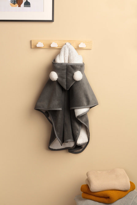 Sensillo Autósülés poncsó grafit színű plüss