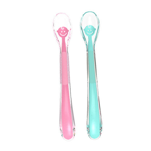 Babyono 1460/02 Baby's Smile rózsaszín szilikon kanál