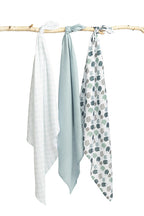 Sensillo Bambusz pelenka 3 db-os szettben, sündisznó mintás, kék, 70x80 cm