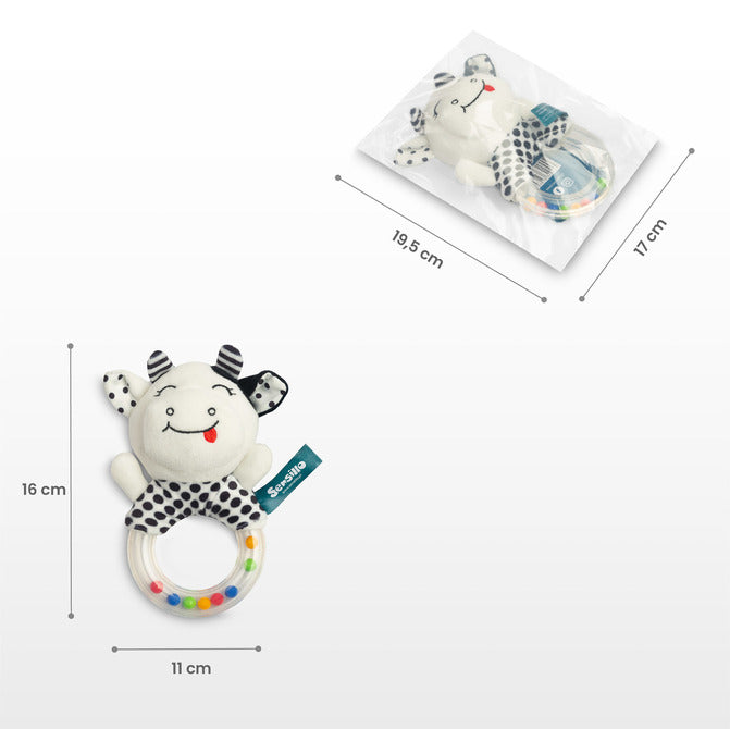 Sensillo fekete-fehér maci baba csörgő