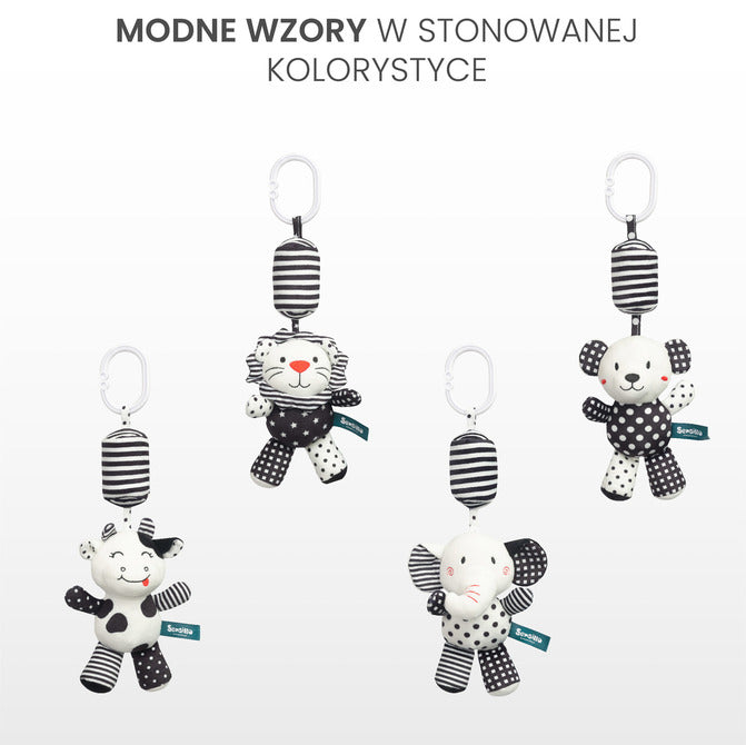 Sensillo Fekete-fehér babakocsi medál tehén