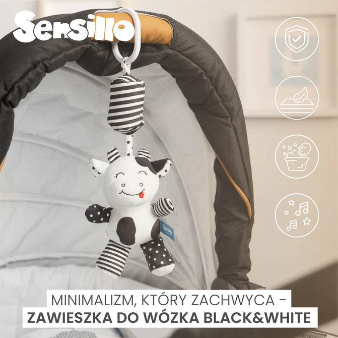 Sensillo Fekete-fehér babakocsi medál oroszlán