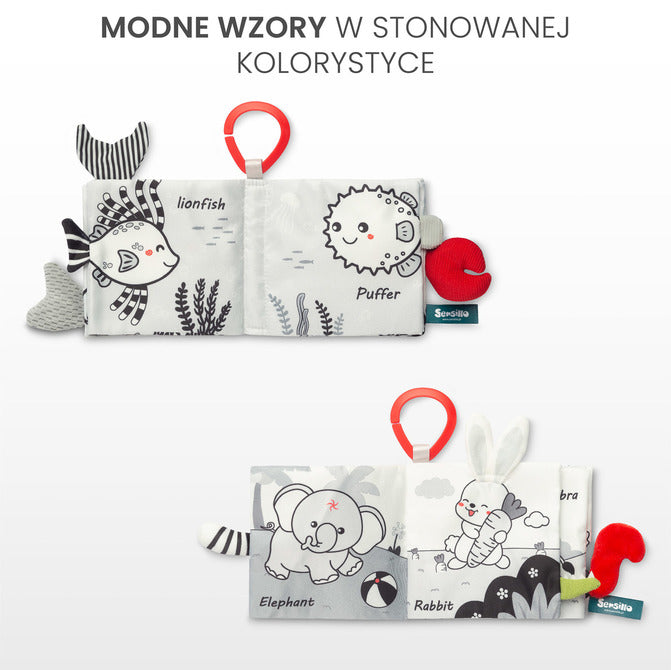 Sensillo Fekete-fehér textilkönyv Delfin