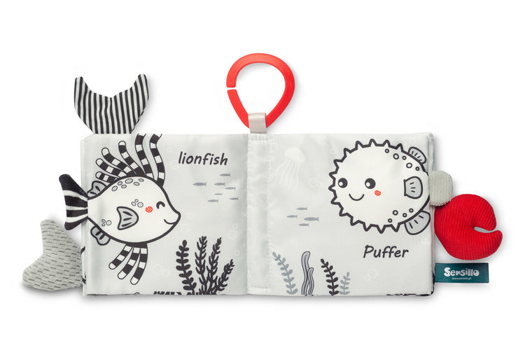 Sensillo Fekete-fehér textilkönyv Delfin