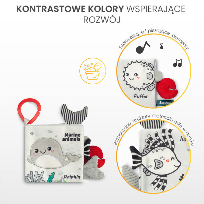 Sensillo Fekete-fehér textilkönyv bagoly