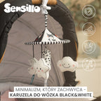 Sensillo Fekete-fehér babakocsi körhinta csillag