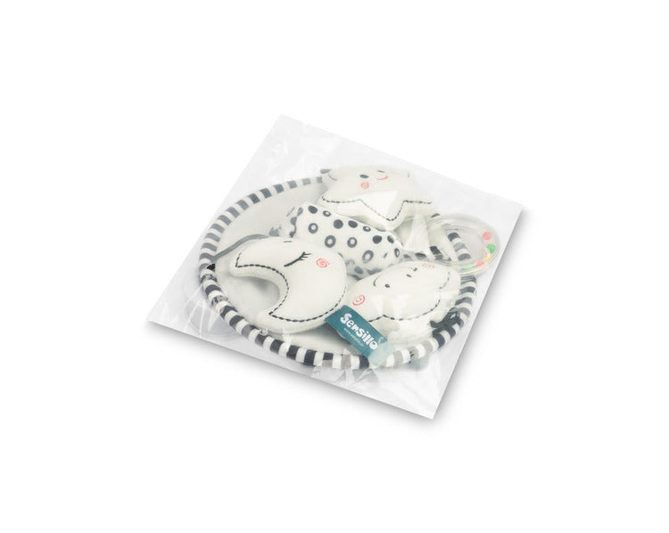 Sensillo Fekete-fehér babakocsi körhinta csillag