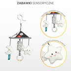 Sensillo Fekete-fehér babakocsi körhinta csillag