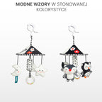 Sensillo Fekete-fehér babakocsi körhinta csillag