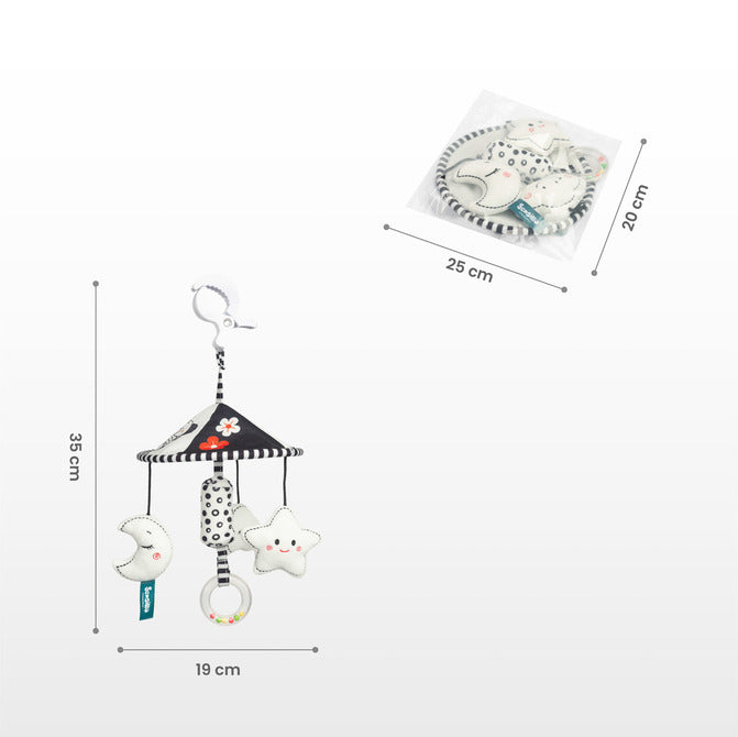 Sensillo Fekete-fehér babakocsi körhinta csillag