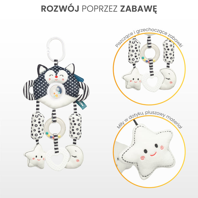 Sensillo Fekete-fehér utazójáték elefánt