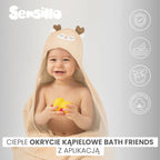 Sensillo Bathfriends kádtakaró 100x100-as, nyúlrózsaszín