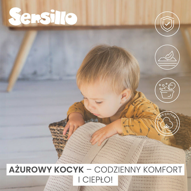 Sensillo Áttört takaró Moli bézs kávé