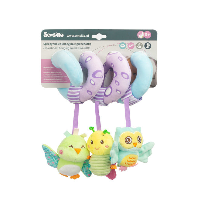 Színes baglyos spirálos fejlesztő babajáték