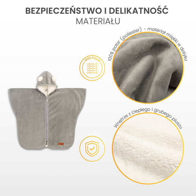 Sensillo Autósülés poncsó rózsaszín plüss