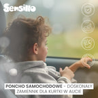 Sensillo Autósülés poncsó grafit színű plüss