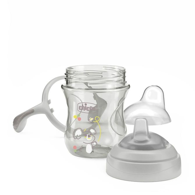 Chicco 180615 Első edzőpohár puha kifolyóval 4+ Szürke