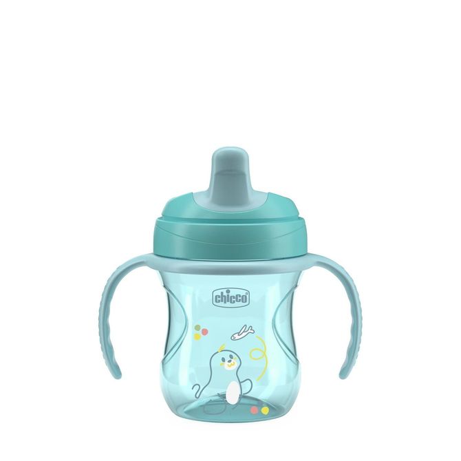 Chicco 180639 Kiömlésmentes pohár kemény kiöntővel 200 ml 6+ kék