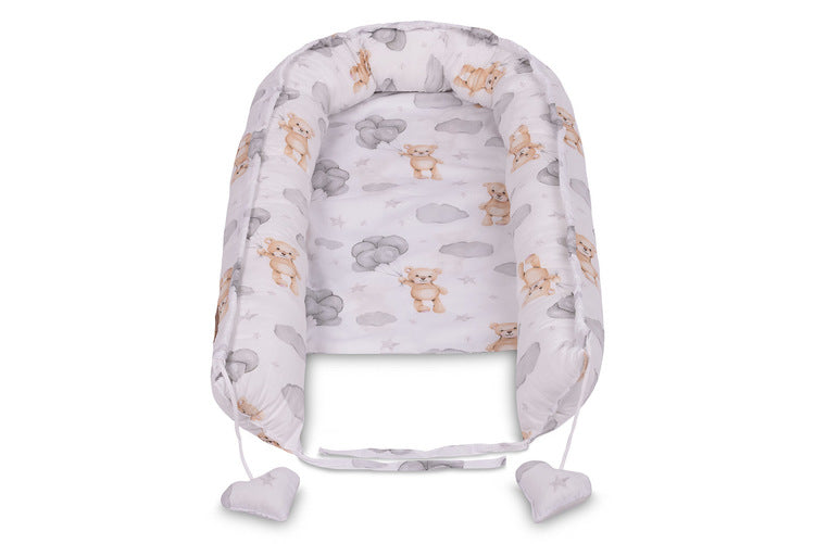 Sensillo Babafészek Muszlin Teddy Szürke + Párna