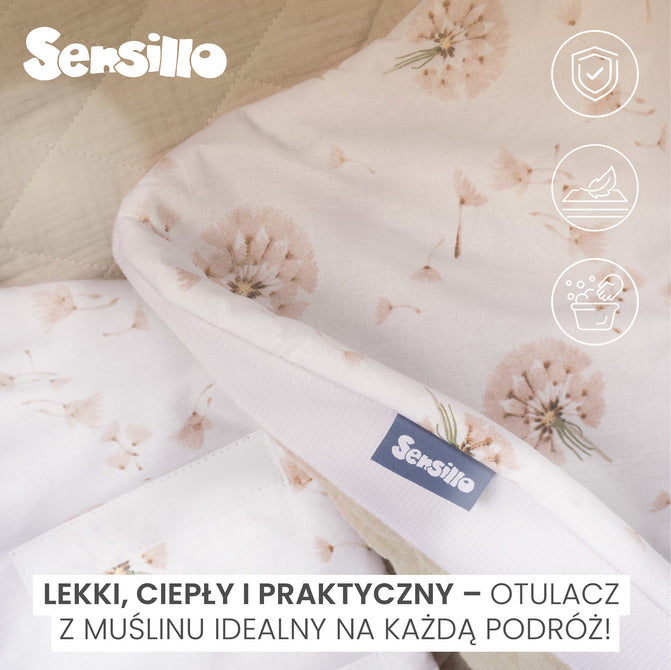 Sensillo Muszlin mózeskosár pólya ágzöld