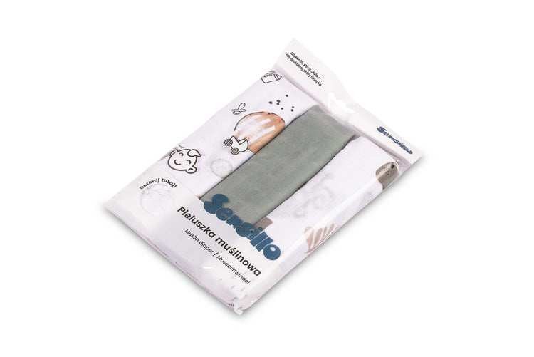 Sensillo Muszlin pelenka 3 db-os csomag 60x80 cm Eg-0002