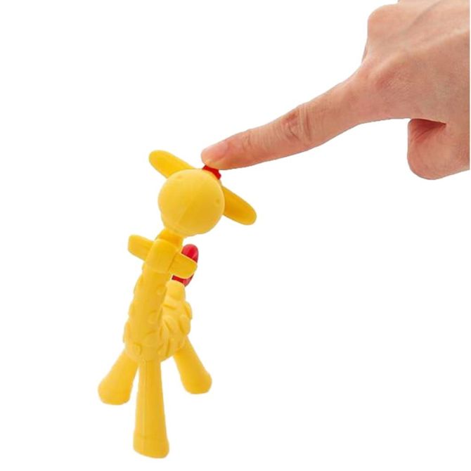 8041 Zsiráf Szilikon Rágókák Sárga-Piros Bl804