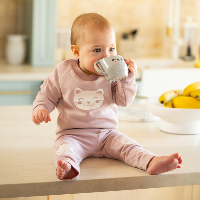 Akuku A0695 Döntött pohár az ivás elsajátításához, szürke
