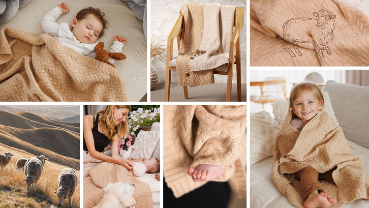 Babyono 1648/02 Merinógyapjú takaró sötét bézs