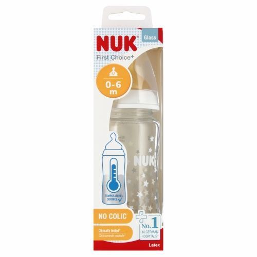 Nuk 443735 Üvegpalack 240 ml hőmérsékletmérővel 0-6 573371,10745122 Fehér