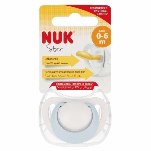 Nuk 450085 Szilikon cumi Csillag 0-6 1 db 573376, 10726069 Kék