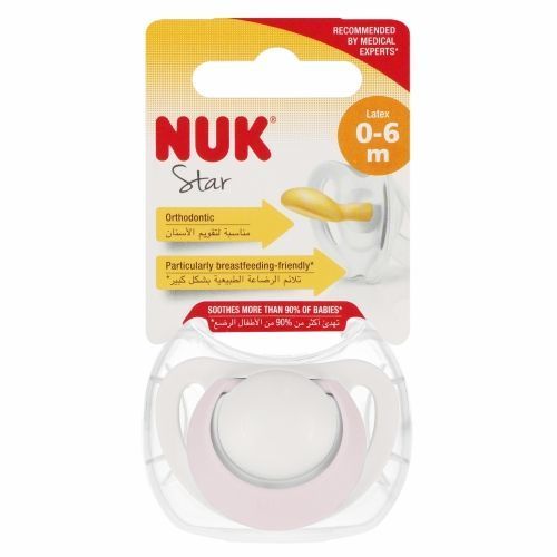 Nuk 450078 Szilikon cumi Csillag 0-6 1 db 573375, 10726069 Rózsaszín