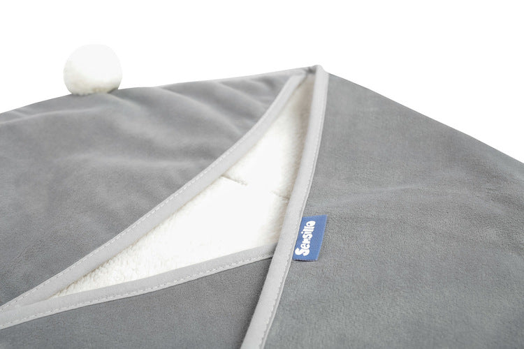 Sensillo Mózeskosár pólya plüss 75x75 szürke