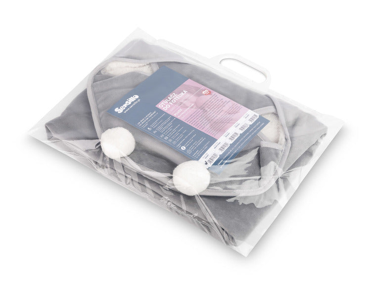 Sensillo Mózeskosár pólya plüss 75x75 szürke