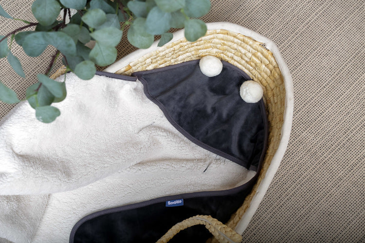 Sensillo Hordozókosár Pólya Plüss 75x75 Grafitszürke