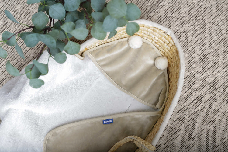 Sensillo Mózeskosár pólya plüss 75x75 bézs