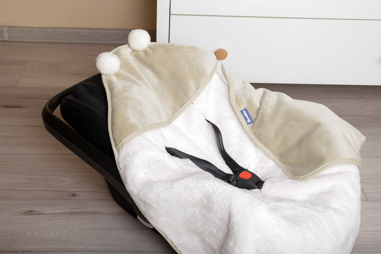 Sensillo Mózeskosár pólya plüss 75x75 bézs