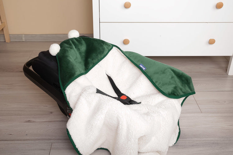 Sensillo Hordozókosár Swaddle plüss takaró 75x75 zöld