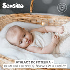 Sensillo Mózeskosár pólya plüss 75x75 szürke