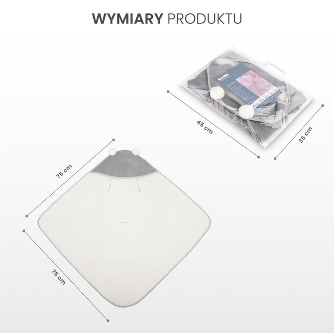 Sensillo Mózeskosár pólya plüss 75x75 szürke