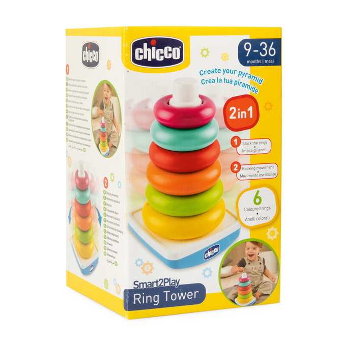 Chicco színes rakosgató piramis játék