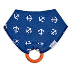 Dr Brown`S Ac124 Bandana előke rágókával, 1 db-os csomag, Anchors (kék, narancssárga rágókával)
