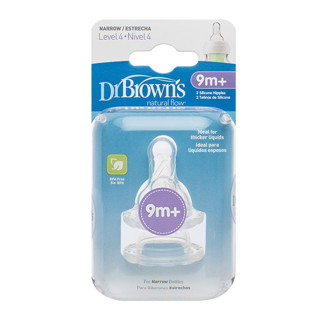 Dr Brown`S 313-as szintű, 4-es szilikonos, keskeny cumi, 2 db-os kiszerelésben