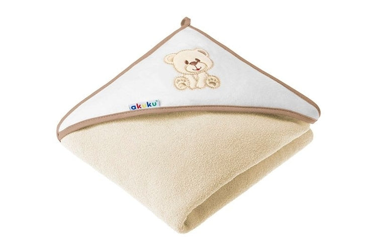 Akuku A1252 Baba Kapucnis Törölköző Maci Sárga