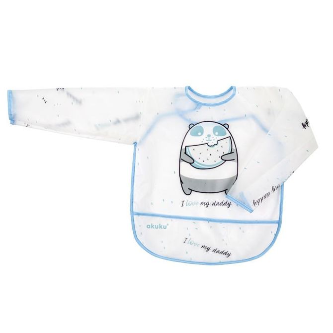 Akuku A0517 Baba Hosszú Ujjú Kötény, Zsebes És Tépőzáras 100% Eva (33 X 35 Cm)