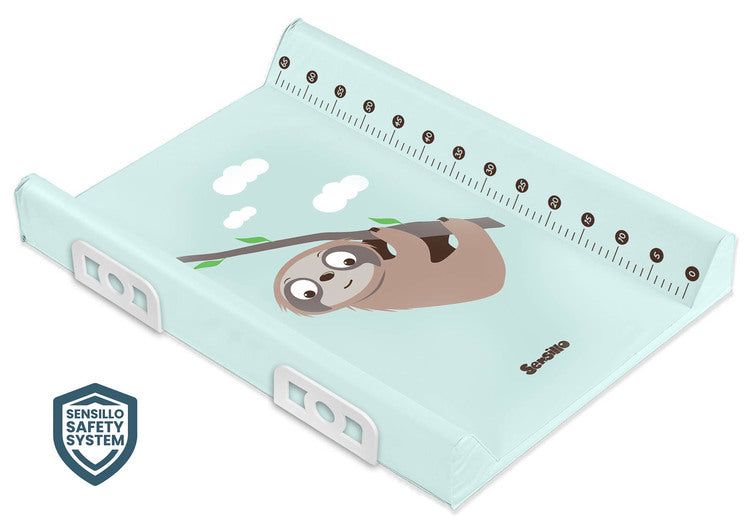 Sensillo Merevített pelenkázó alátét biztonsági rendszerrel - Afrikai lajhár menta 70 cm