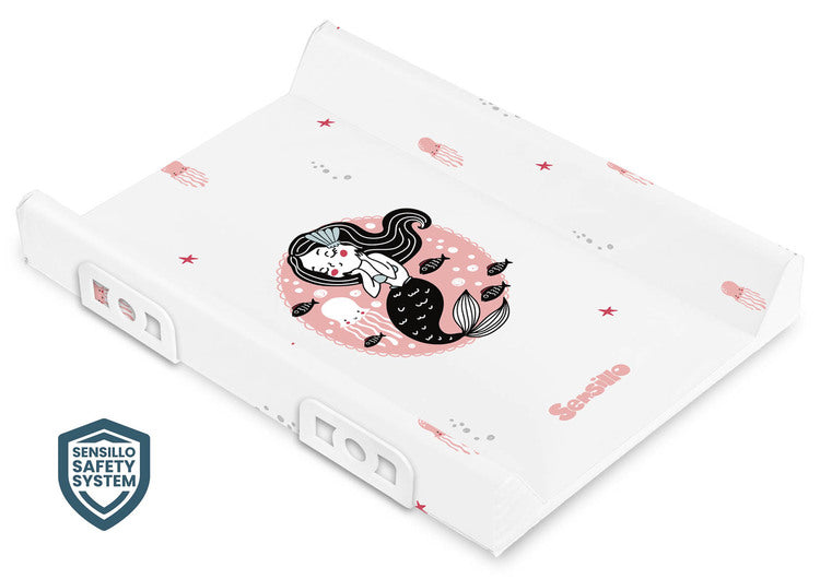 Sensillo Merevített pelenkázó alátét biztonsági rendszerrel – Háziállatoknak - Rózsaszín sziréna 70 cm