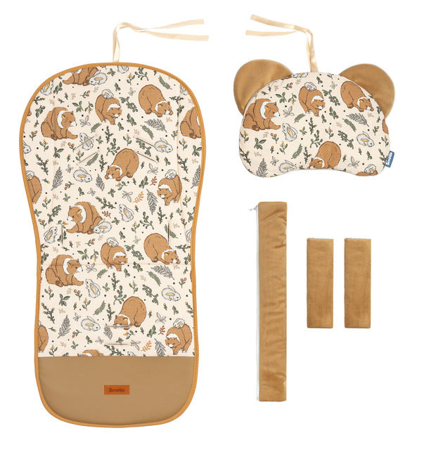 Sensillo Deluxe Bársony Babakocsi Betét - Nyuszi és Medve