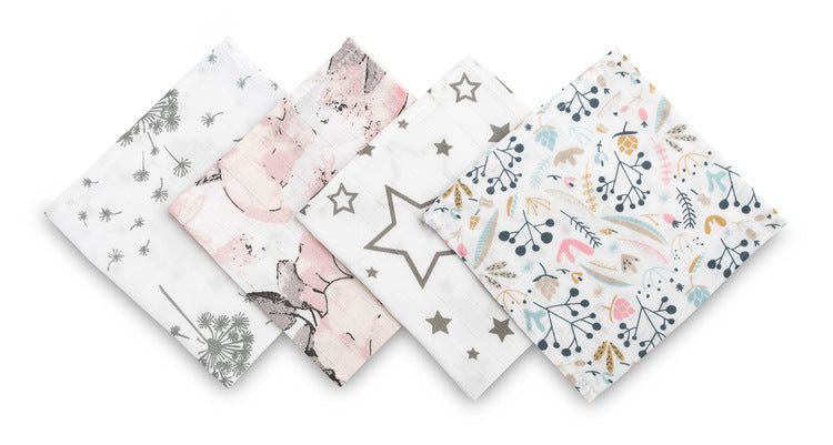 Sensillo Spit Up pelenka 4 darabos csomagolás – Rózsaszín